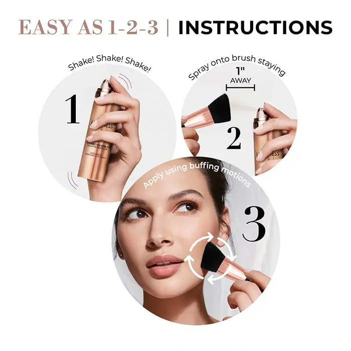 LUMINESS Airbrush Spray Silk Foundation Starter Kit - Light Warm | Buildable, Hydrating, Flawless Finish - view 6