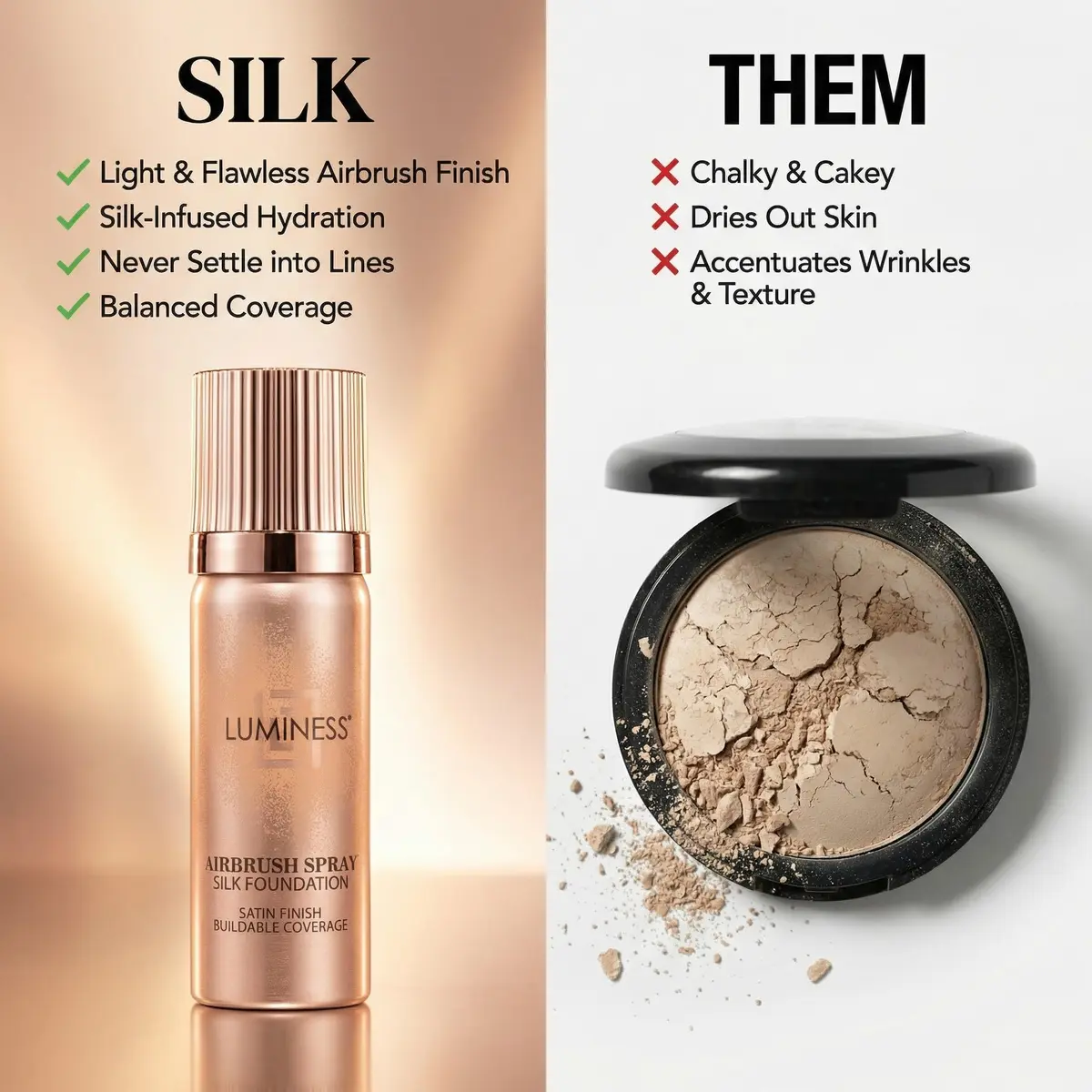 LUMINESS Airbrush Spray Silk Foundation Starter Kit - Light Warm | Buildable, Hydrating, Flawless Finish - view 8