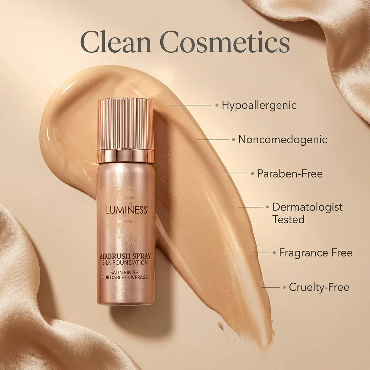 LUMINESS Airbrush Spray Silk Foundation Starter Kit - Light Warm | Buildable, Hydrating, Flawless Finish - view 3
