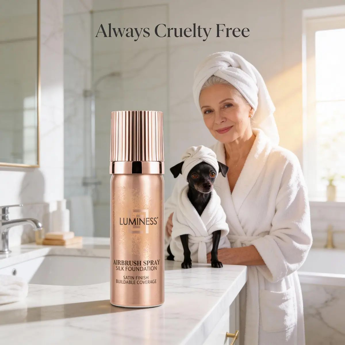 LUMINESS Airbrush Spray Silk Foundation Starter Kit - Light Warm | Buildable, Hydrating, Flawless Finish - view 4