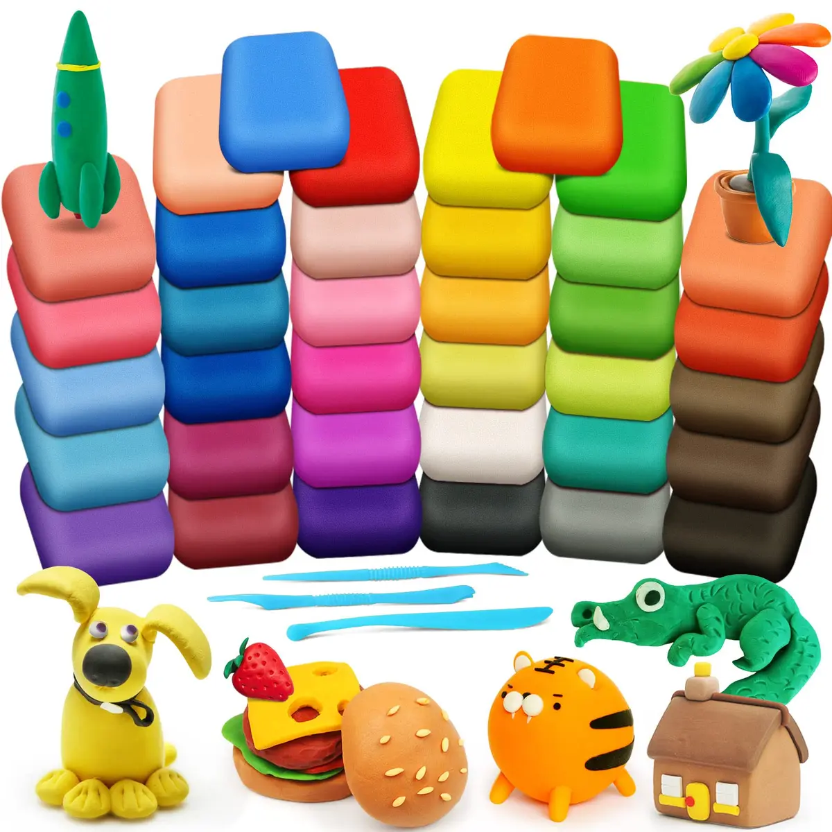 ESSENSON Air Dry Clay 36 Colors | Creative Kids Modeling Clay for Ages 3-8+ - main product image