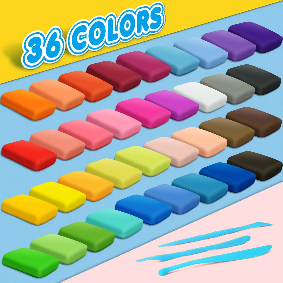 ESSENSON Air Dry Clay 36 Colors | Creative Kids Modeling Clay for Ages 3-8+ - view 2