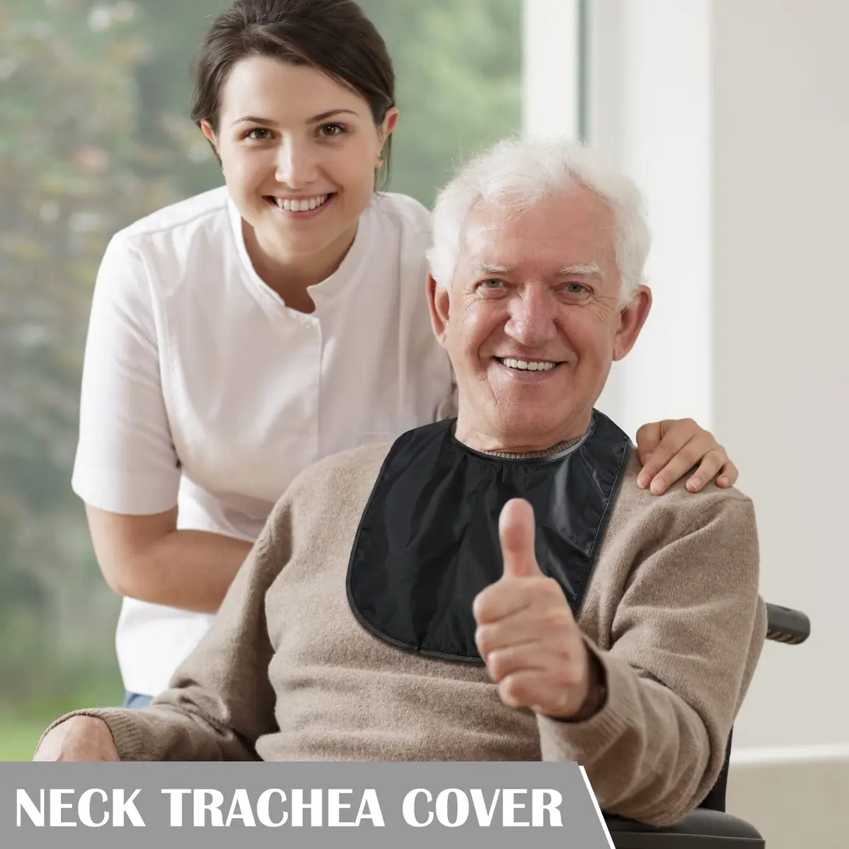 Oudain Tracheostomy Shower Covers 3 Pcs Black | Waterproof, Adjustable & Reusable - view 6