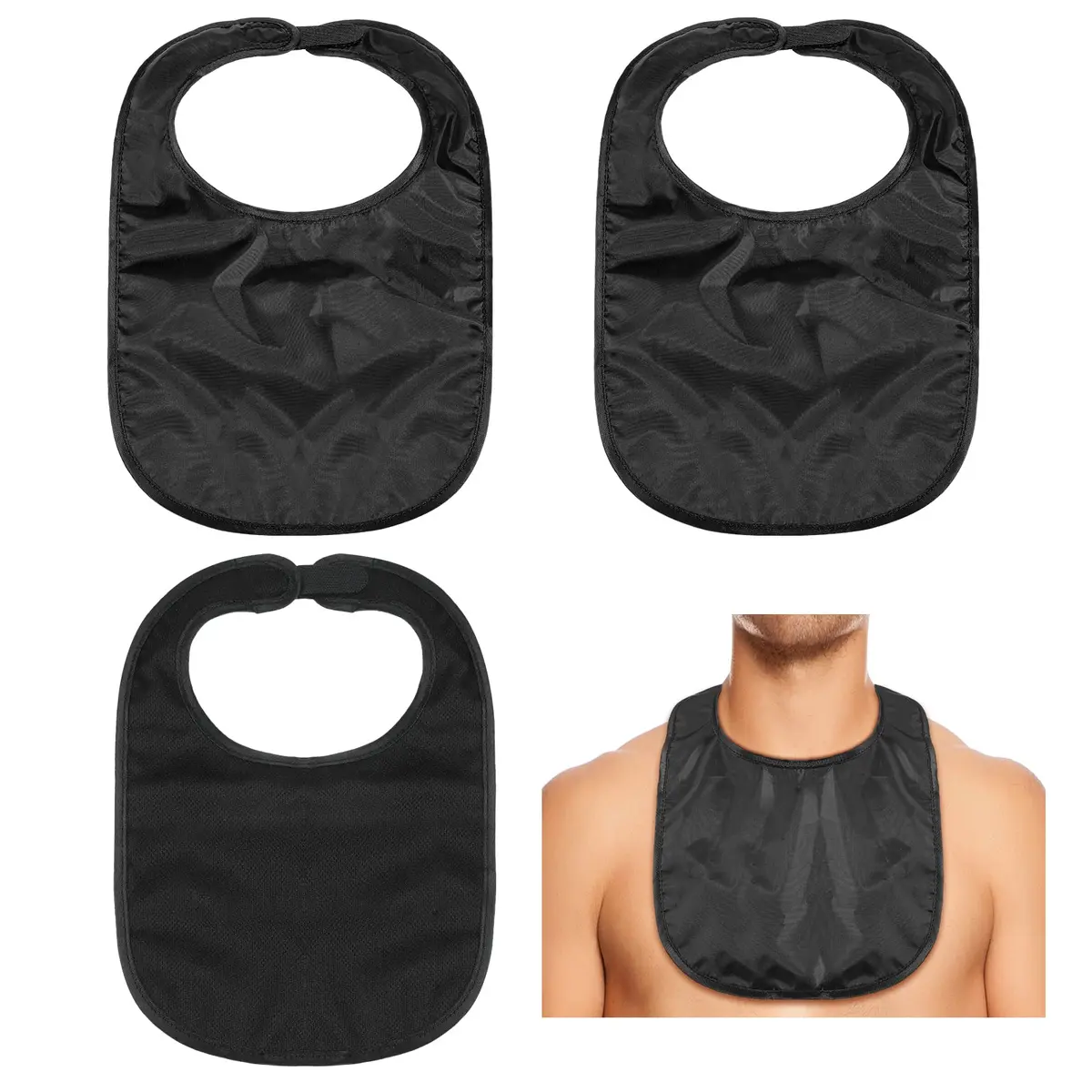 Oudain Tracheostomy Shower Covers 3 Pcs Black | Waterproof, Adjustable & Reusable - main product image