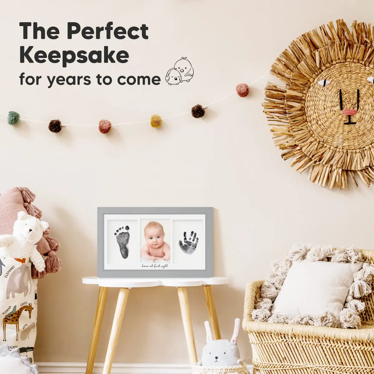 KeaBabies Inkless Baby Hand & Footprint Kit | Mess-Free Newborn Keepsake (Cloud Gray, 13" x 7.8") - view 7