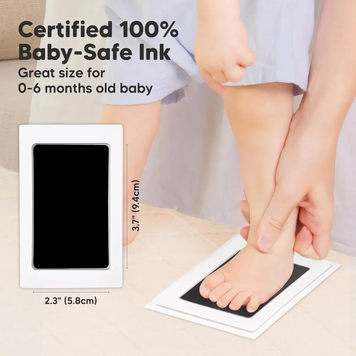 KeaBabies Inkless Baby Hand & Footprint Kit | Mess-Free Newborn Keepsake (Cloud Gray, 13" x 7.8") - view 2