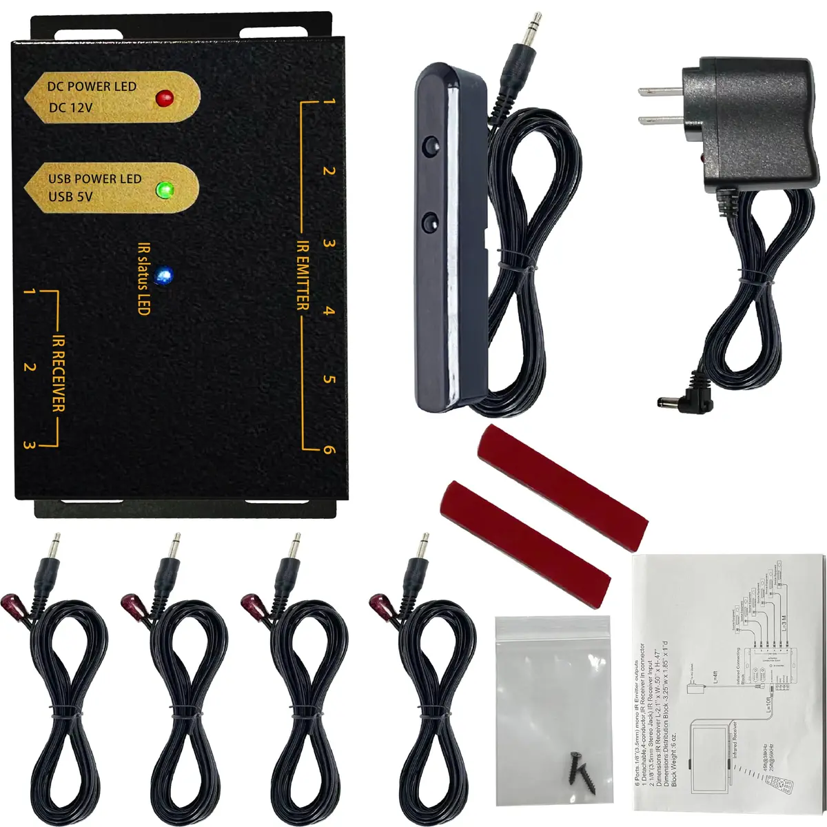 Ensigear IR Repeater Kit 4m Black | IR Signal Extender for TV & AV Devices - view 5