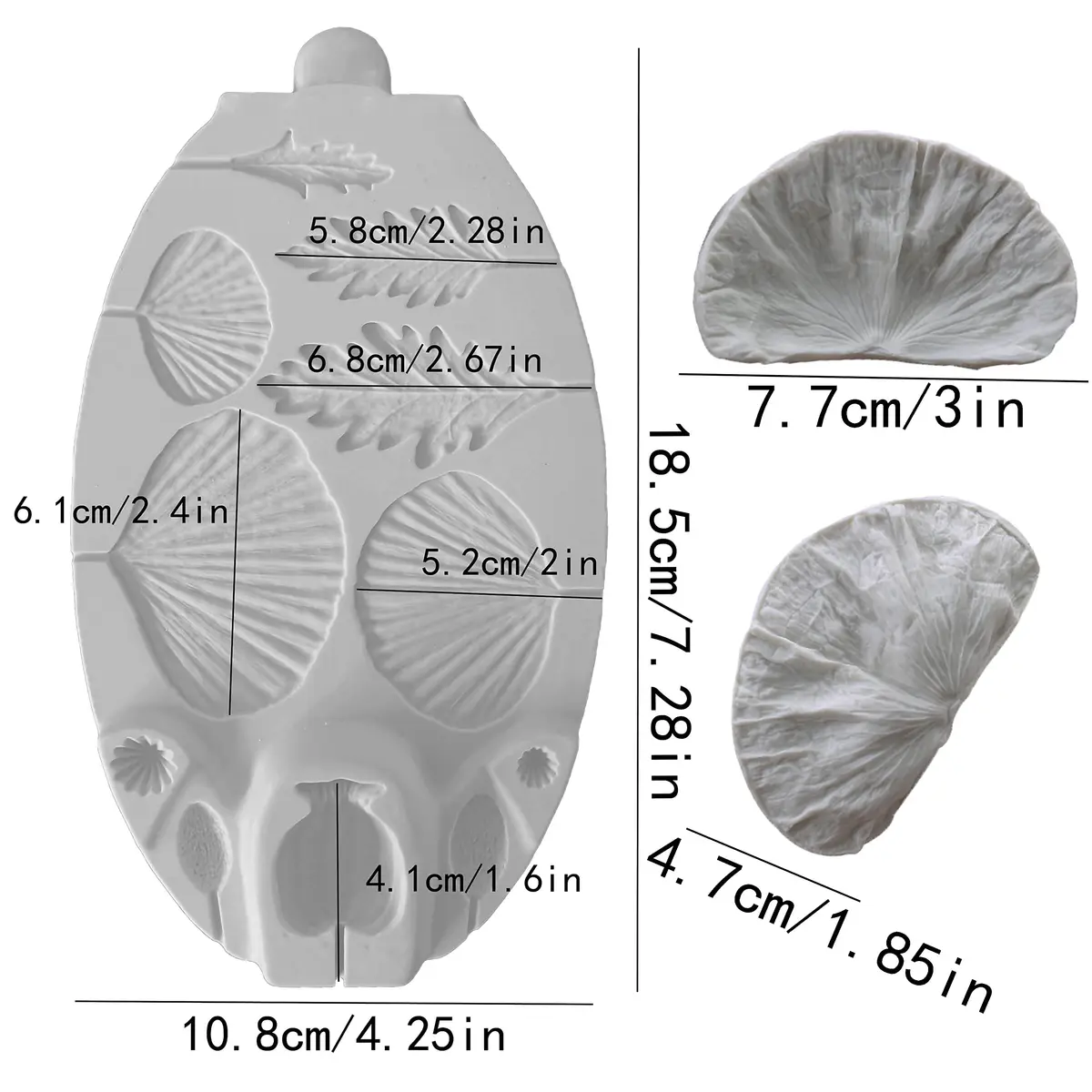 ZHUOJIE Food Preparation Mold Silicone Flower & Leaf Set | Sugarcraft & Chocolate Tool - view 3