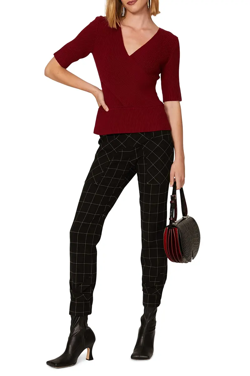 TOME Collective Rent the Runway Pre-Loved Cross Front Sweater, Small | Open Back, Red - main product image