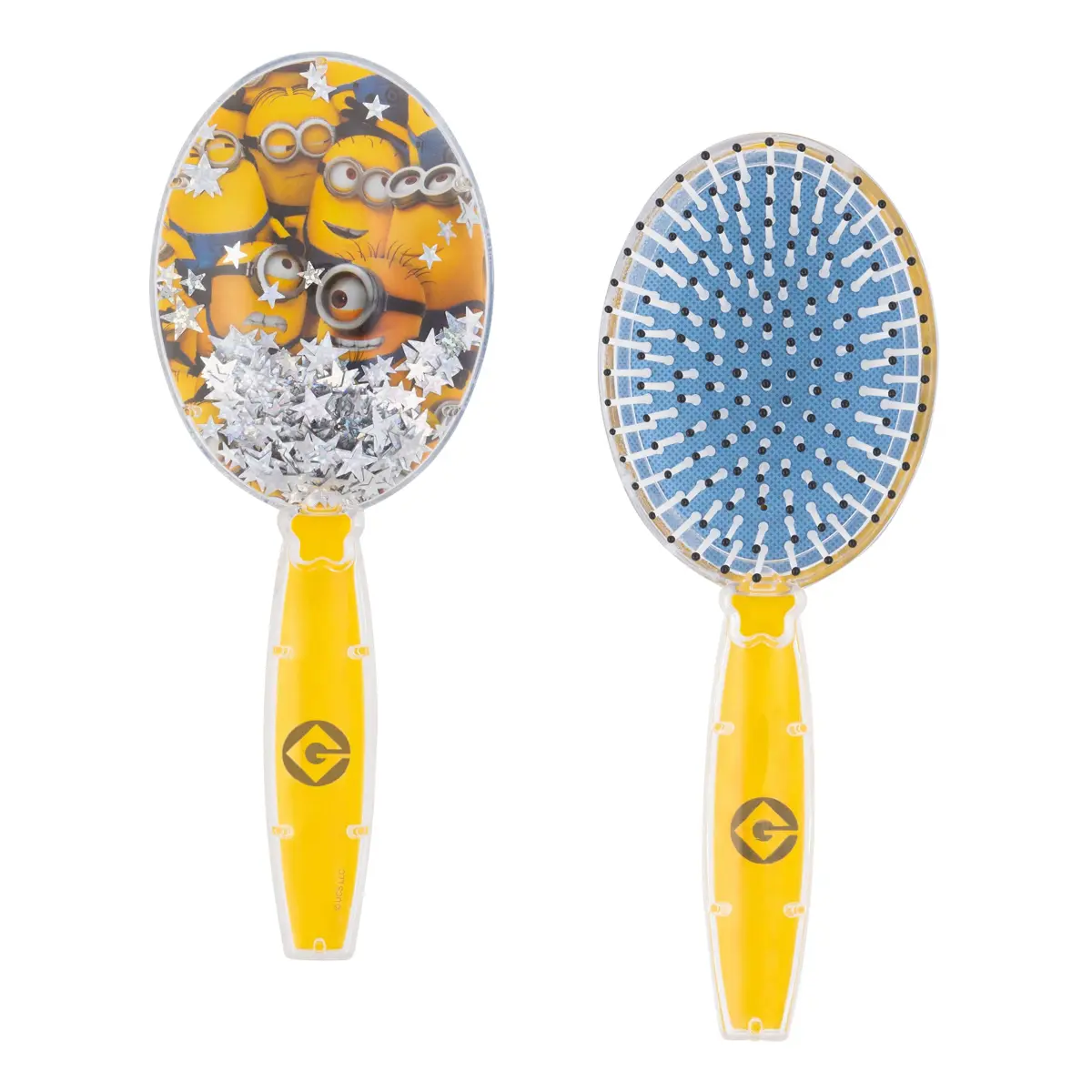 LUV HER Minions Kids Hair Brush with Sparkling Stars Confetti - Ages 3+ | Gentle Detangling for All Hair Types - main product image