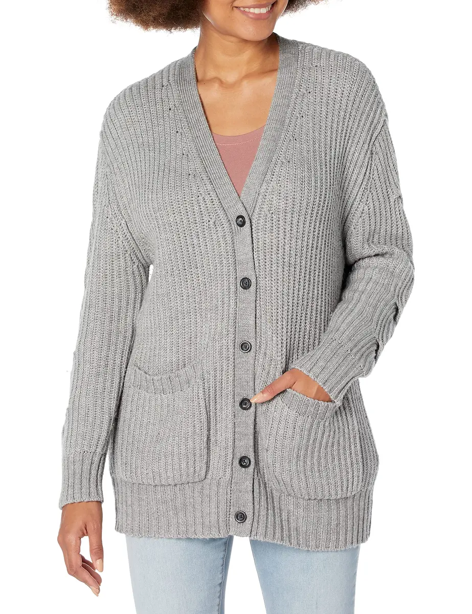 Thakoon Collective Grey Cable Knit Cardigan | V-Neck, Medium, Rayon Blend, 28" Length - main product image