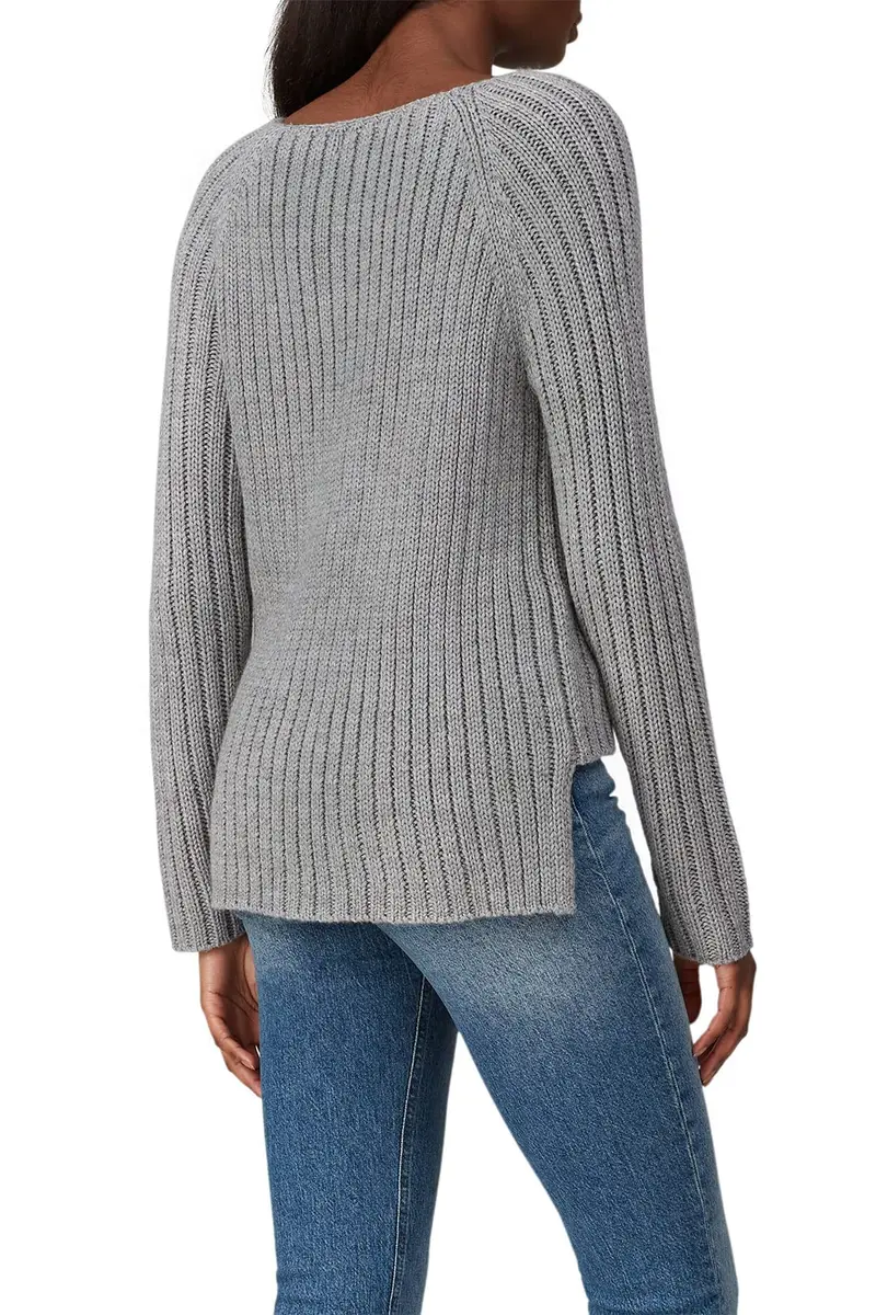 KF/KaufmanFranco Collective Grey Cable Knit Sweater | Relaxed Fit, Acrylic & Cotton, Small - view 4
