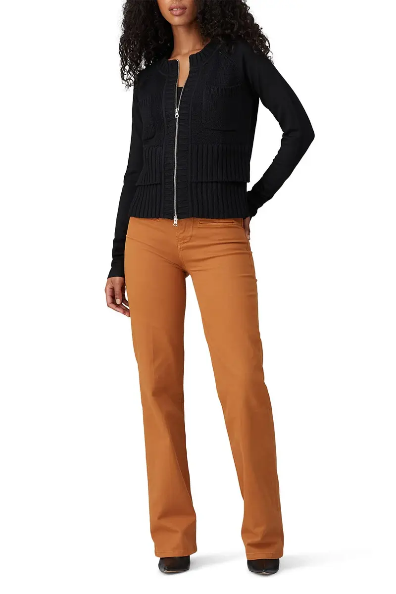KF/KaufmanFranco Collective Exposed Zipper Knit Sweater Small | Black, US Size - main product image