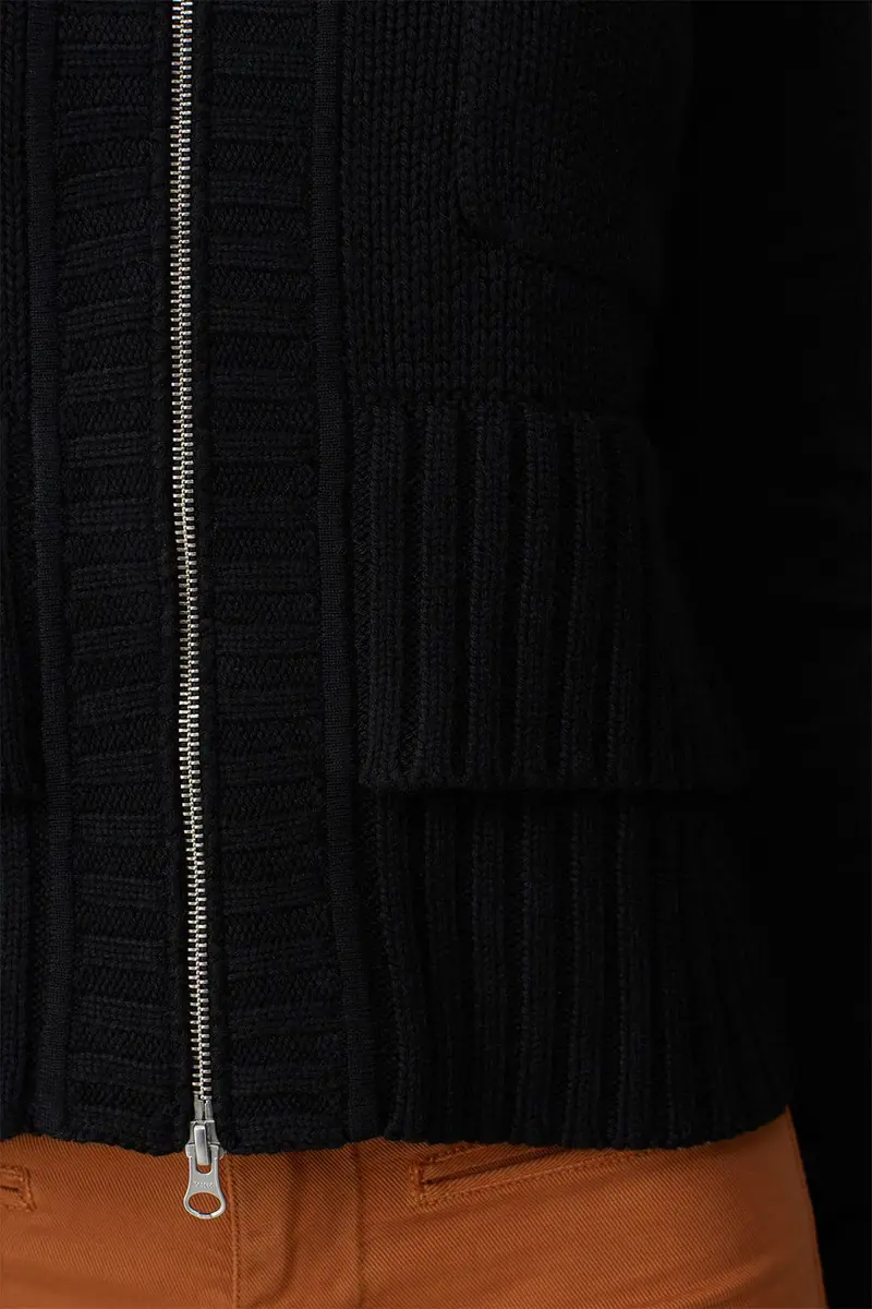 KF/KaufmanFranco Collective Exposed Zipper Knit Sweater Small | Black, US Size - view 5