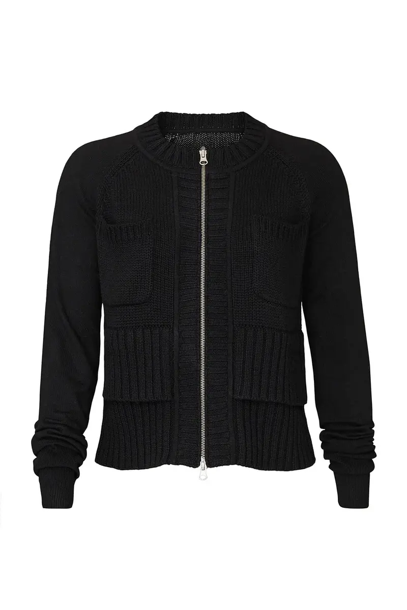 KF/KaufmanFranco Collective Exposed Zipper Knit Sweater Small | Black, US Size - view 2