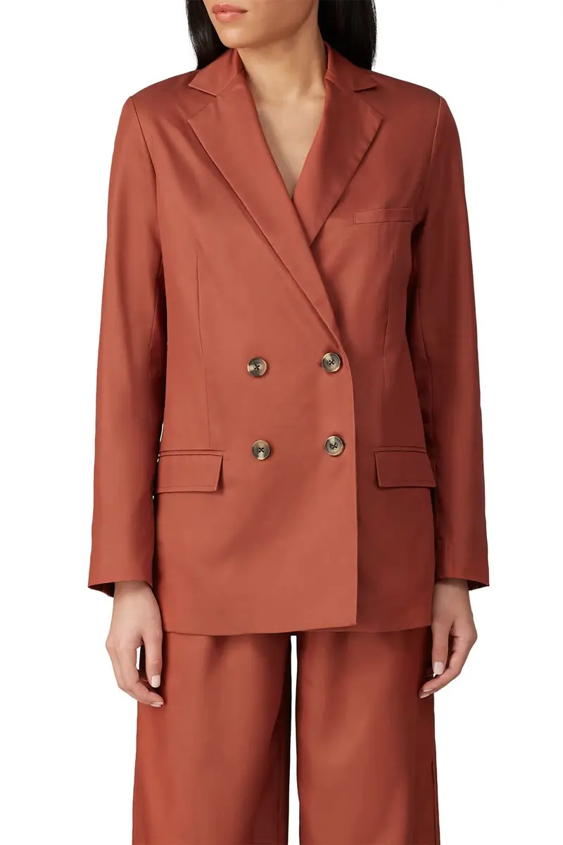 Sweet Baby Jamie Blazer Medium | Classic Double-Breasted Rust Suiting (70-120 chars) - view 3