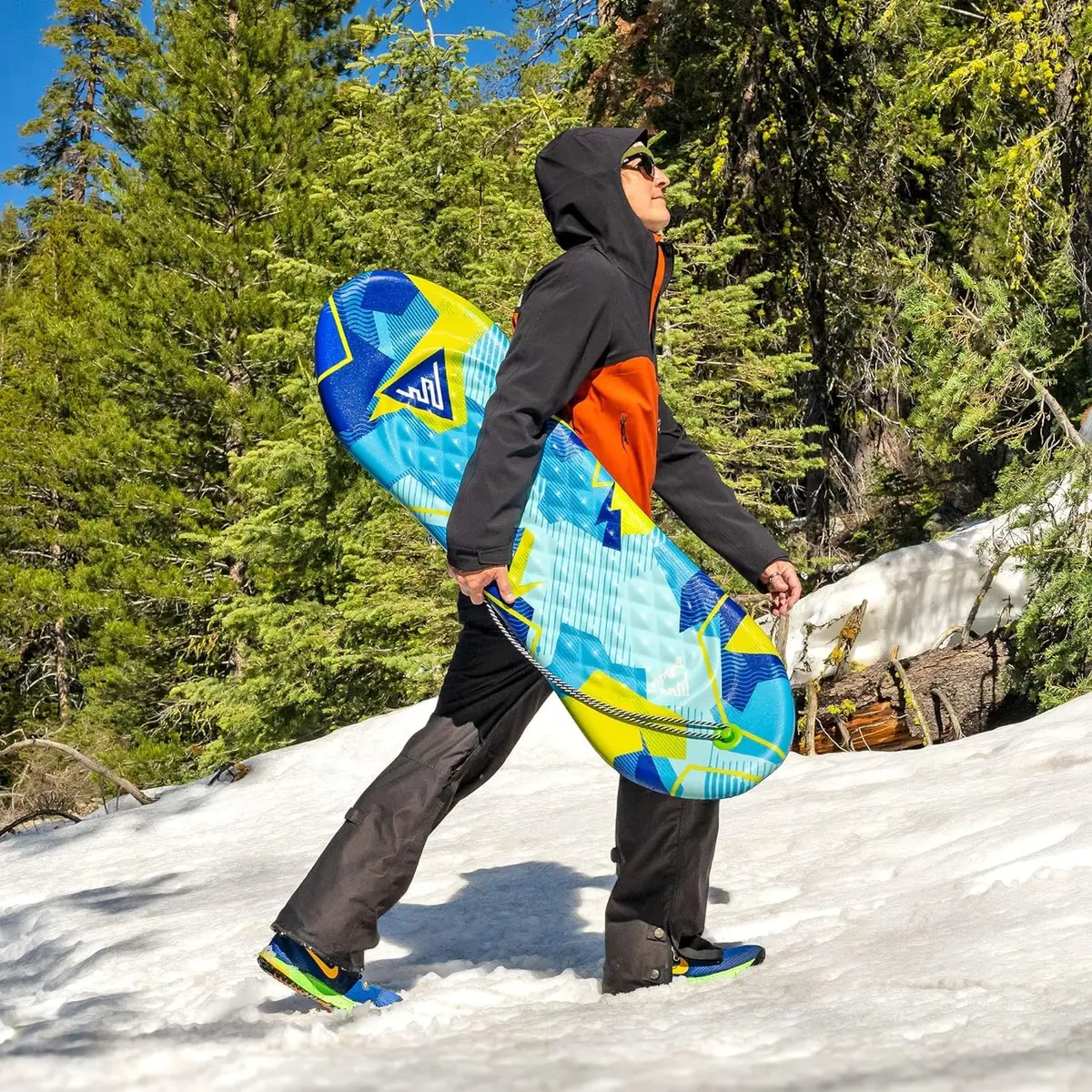 Artikfun Premium Foam Snowboard Sled 2-Pack | Contoured Foot Deck & Tow Rope | 48in-122cm | Safer Ride for All Ages - view 2