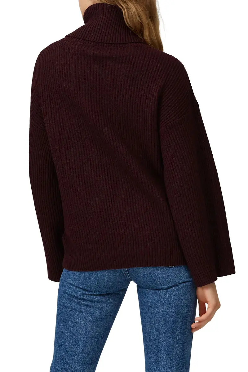 Charli Lisa Sweater Purple X-Small | Boxy High-Low Hem, Jacquard Motif, Polyester Blend - view 4
