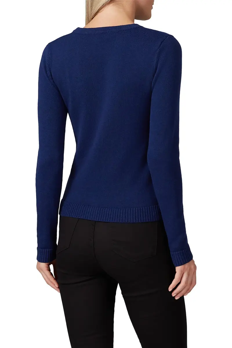 Prabal Gurung Collective Applique Sweater Navy Large | Floral Luxe Texture - view 4