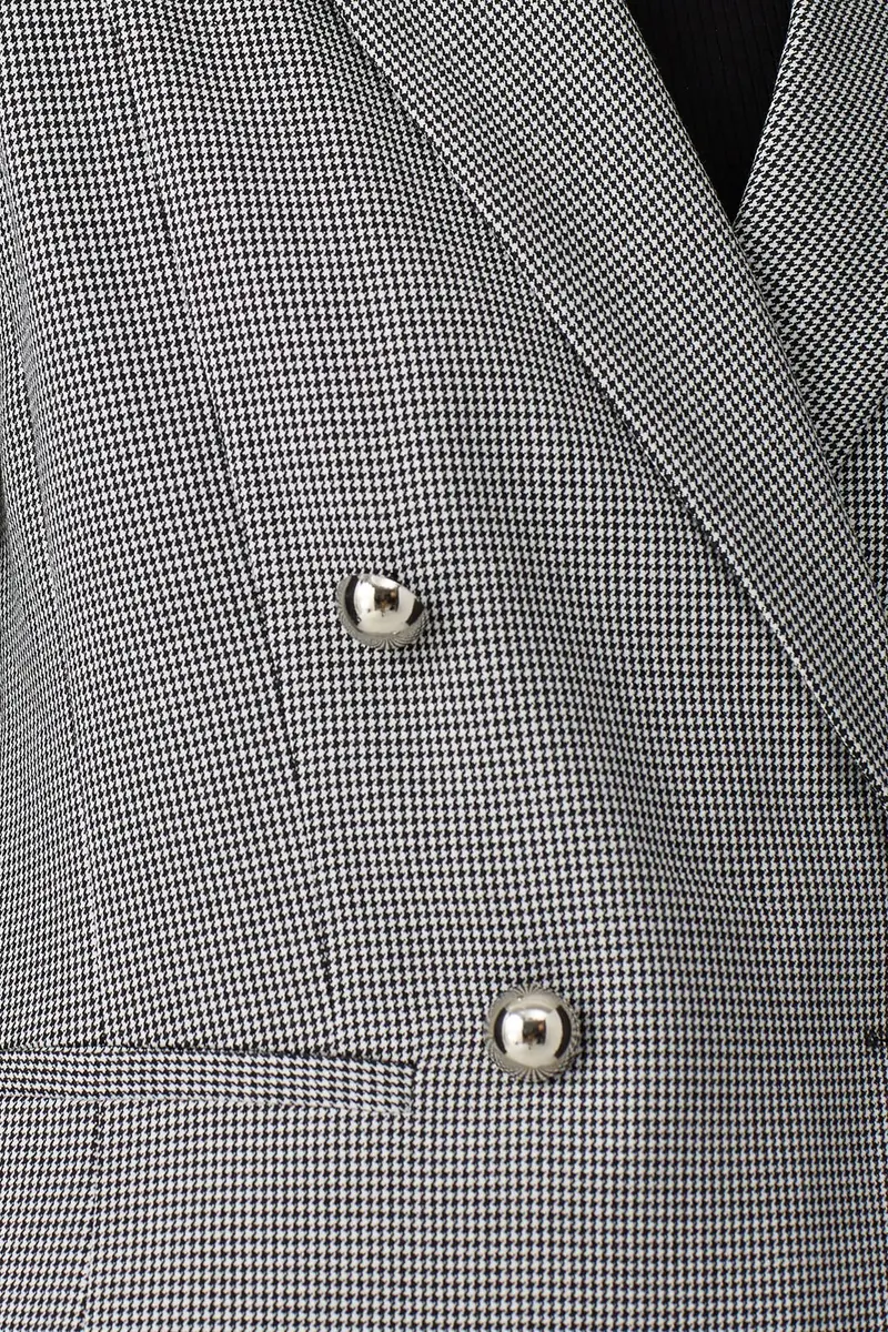 Great Jones Blazer Plaid Varsity Stripe | Classic Fit, Grey, X-Small | Support Indian Business Casual - view 4