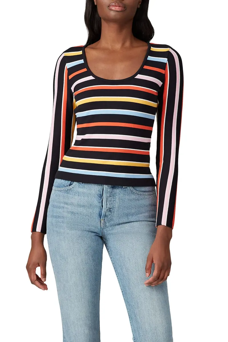 Great Jones Rent the Runway Pre-Loved Multi Striped Knit Sweater, Multi, Medium | Playful Style & Quality - main product image