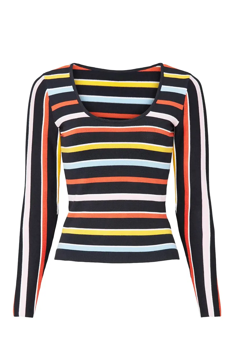 Great Jones Rent the Runway Pre-Loved Multi Striped Knit Sweater, Multi, Medium | Playful Style & Quality - view 2