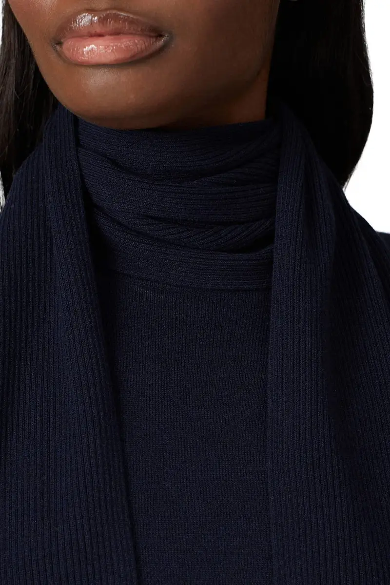 SEE BY Chloé Blue Knit Bow Sweater | Fitted, Polyester Blend, 25" Length - view 4