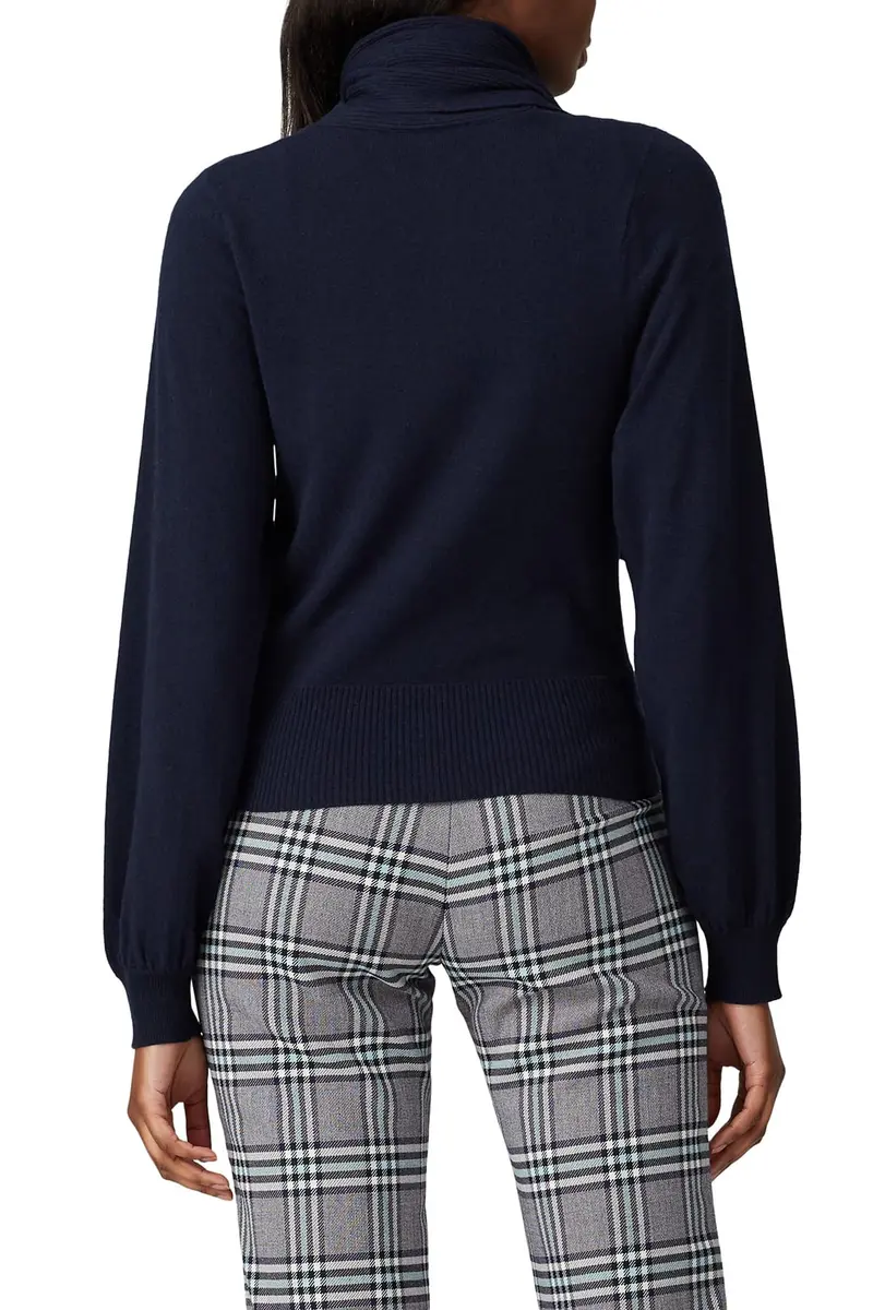 SEE BY Chloé Blue Knit Bow Sweater | Fitted, Polyester Blend, 25" Length - view 3