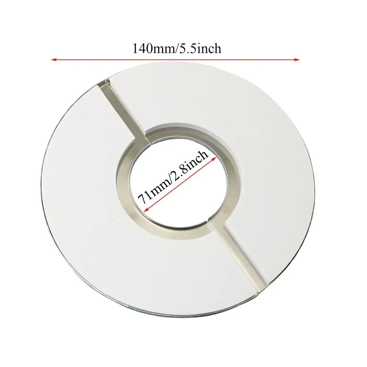 PZRT 2pcs Wall Split Flange | Stainless Steel Round Pipe Cover for 71mm Pipe - view 4
