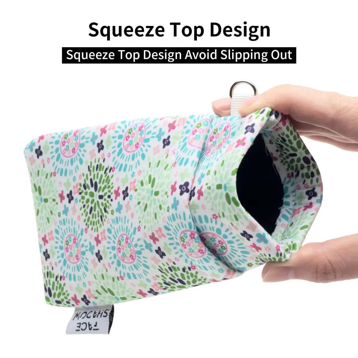 Face Shadow Soft Eyeglass Case with Squeeze Top & Wrist Strap | Fits Two Pairs, Microfiber Lined - view 2