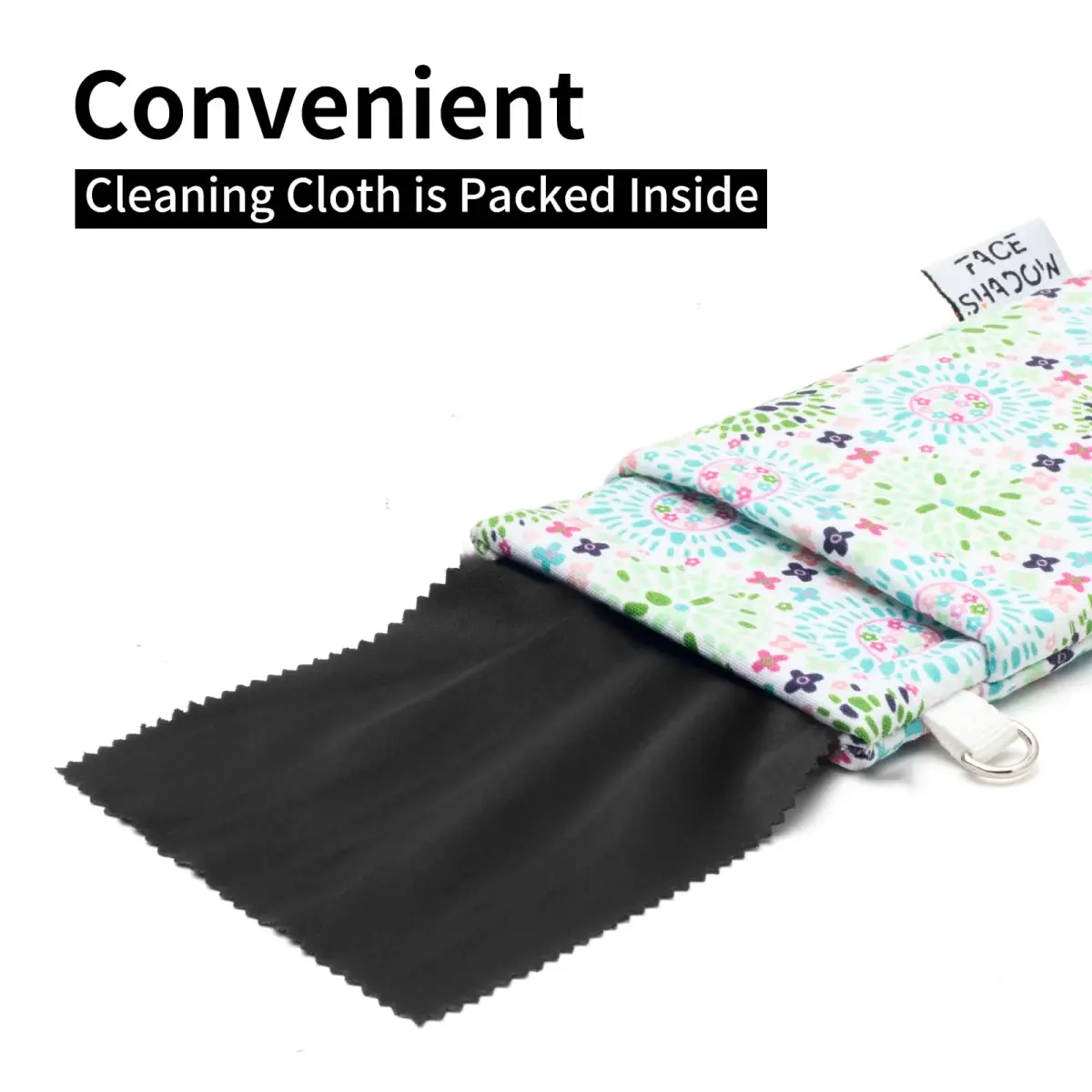 Face Shadow Soft Eyeglass Case with Squeeze Top & Wrist Strap | Fits Two Pairs, Microfiber Lined - view 4