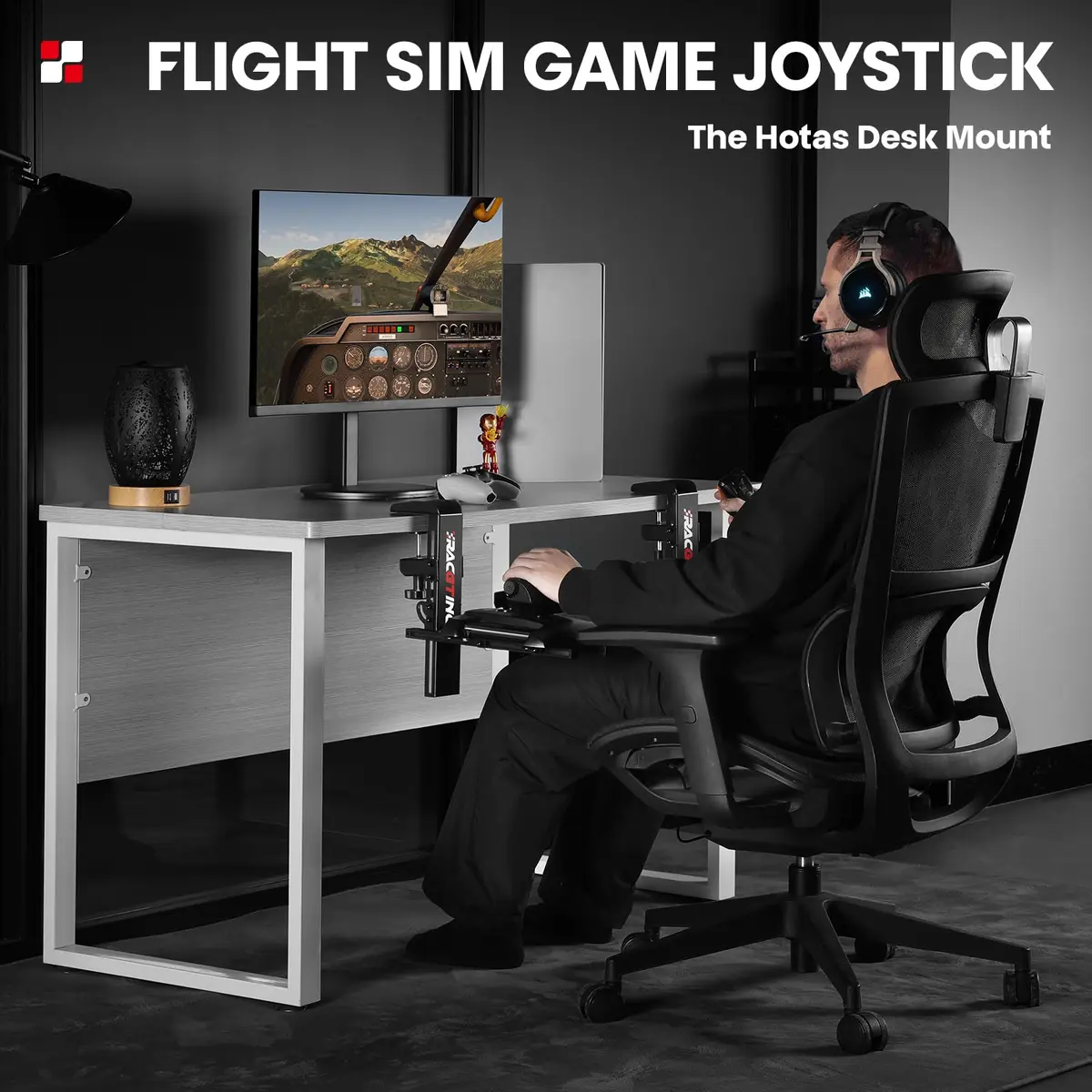 RACGTING 2-Pack Foldable HOTAS Desk Mount for Joystick and Throttle | Adjustable Clamp Bracket for PC Flight Simulators - view 7