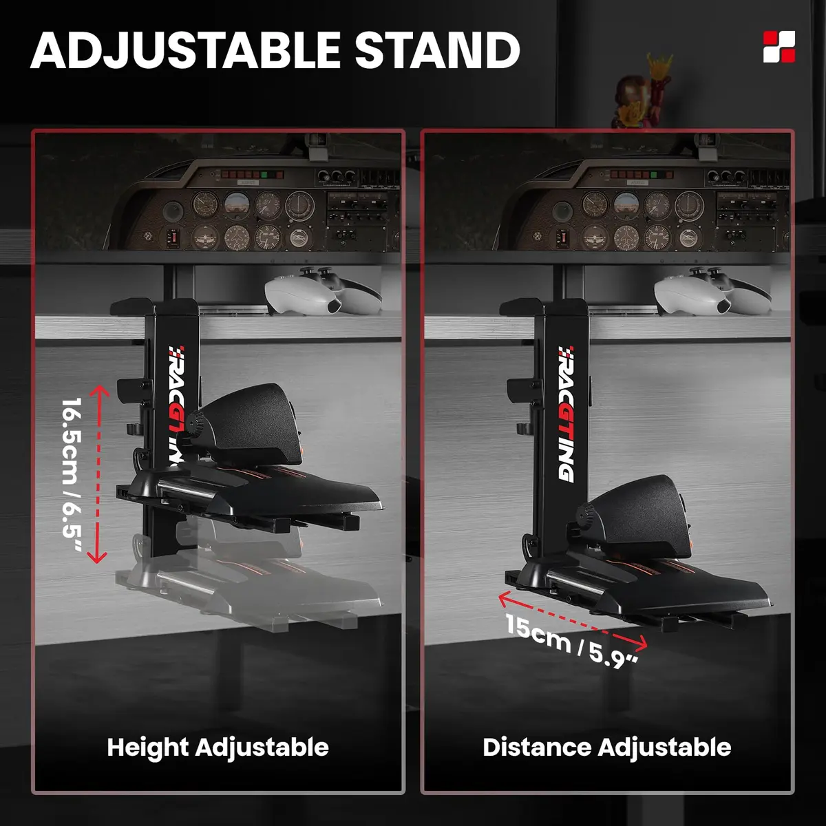 RACGTING 2-Pack Foldable HOTAS Desk Mount for Joystick and Throttle | Adjustable Clamp Bracket for PC Flight Simulators - view 4