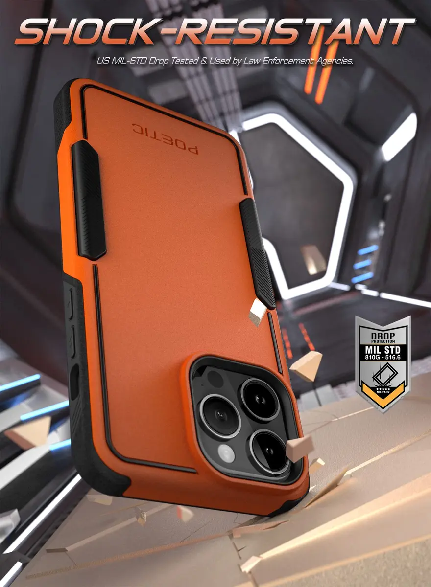 Poetic Neon Case Compatible with iPhone 14 Pro Max | Dual Layer Rugged Shockproof Orange - view 6