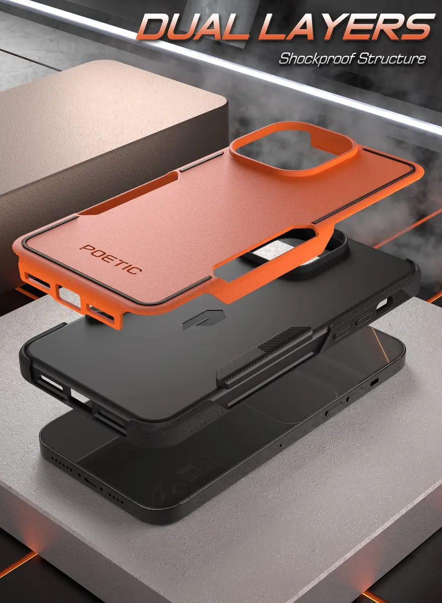 Poetic Neon Case Compatible with iPhone 14 Pro Max | Dual Layer Rugged Shockproof Orange - view 3