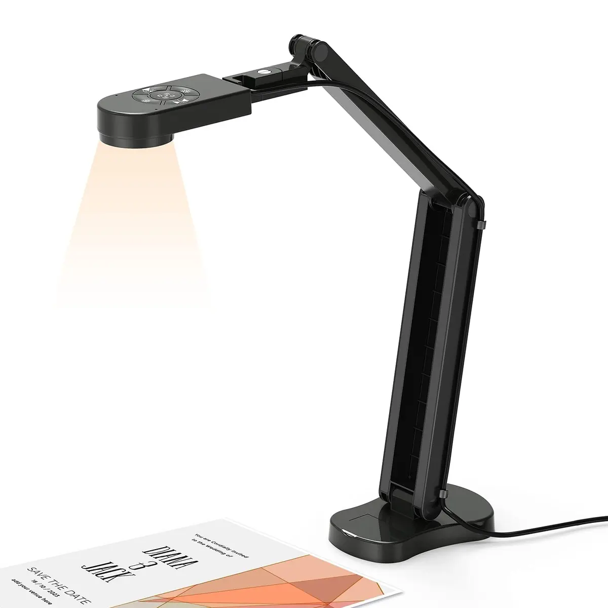 kitchbai 8MP Document Camera Visualiser 2448P | 4K USB Webcam with Dual Mics & 3-Level LED Light - main product image