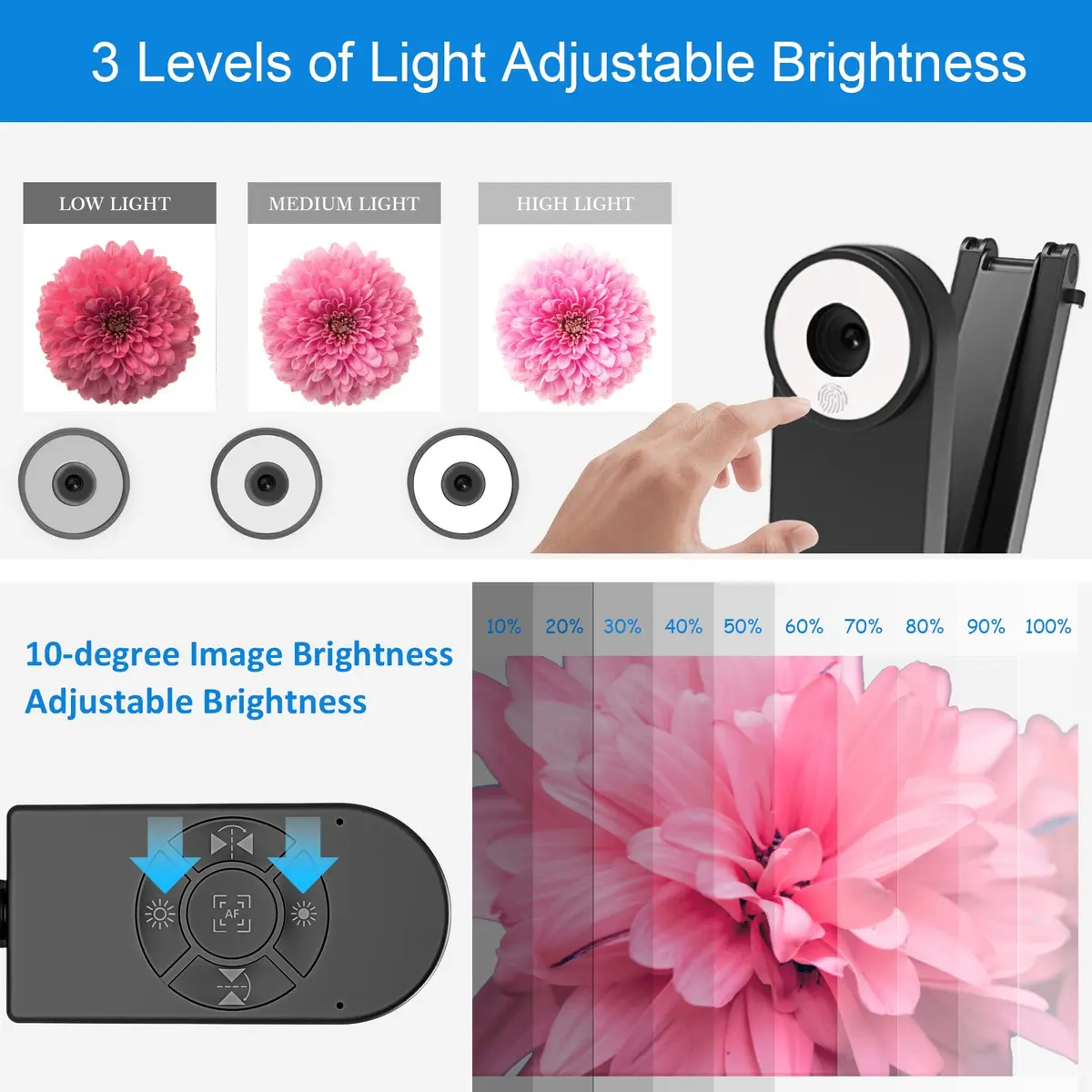 kitchbai 8MP Document Camera Visualiser 2448P | 4K USB Webcam with Dual Mics & 3-Level LED Light - view 6