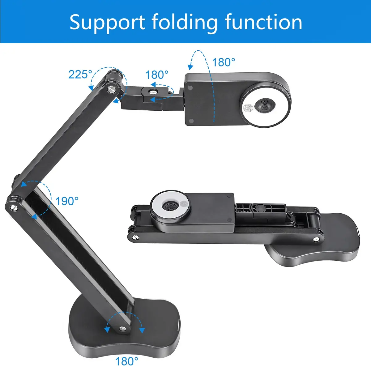 kitchbai 8MP Document Camera Visualiser 2448P | 4K USB Webcam with Dual Mics & 3-Level LED Light - view 3
