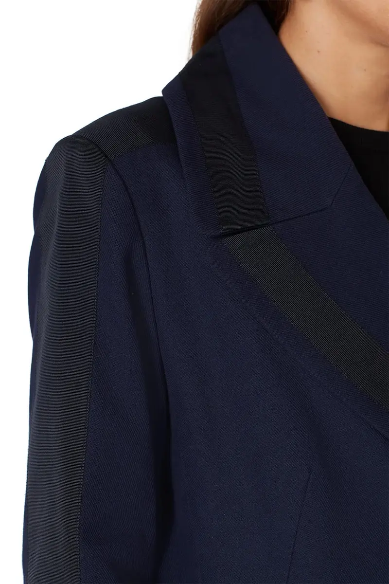 Victor Alfaro Collective Navy Double Breasted Coat | Wool & Blends, X-Small, Navy - view 5