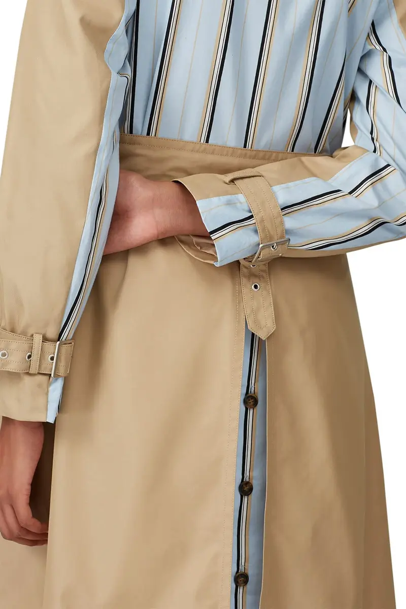 Thakoon Collective Trench Coat 39.5" | Classic Striped Camel, Pre-Loved, for Women - view 5
