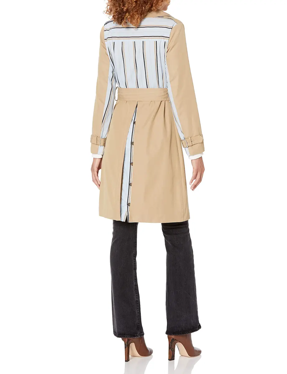 Thakoon Collective Trench Coat 39.5" | Classic Striped Camel, Pre-Loved, for Women - view 2