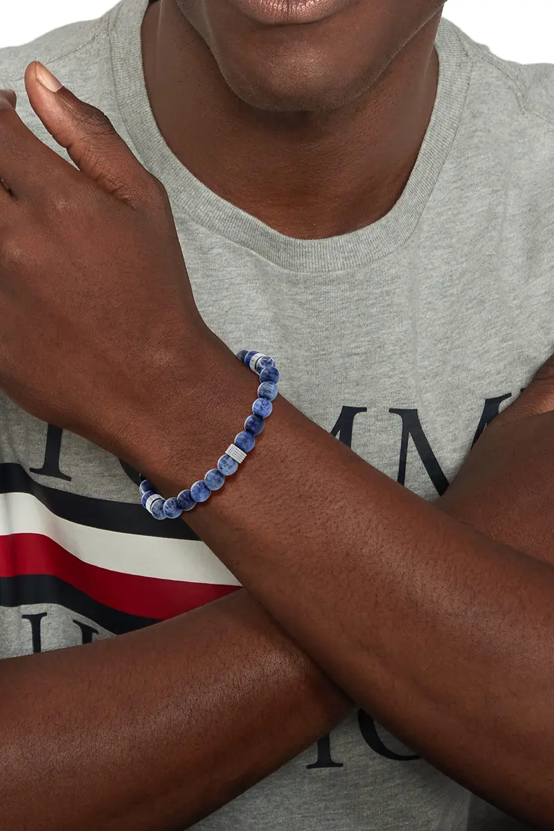 Tommy Hilfiger Beaded Stone Bracelet 185MM | Stylish Men's Jewelry Accessory - view 2