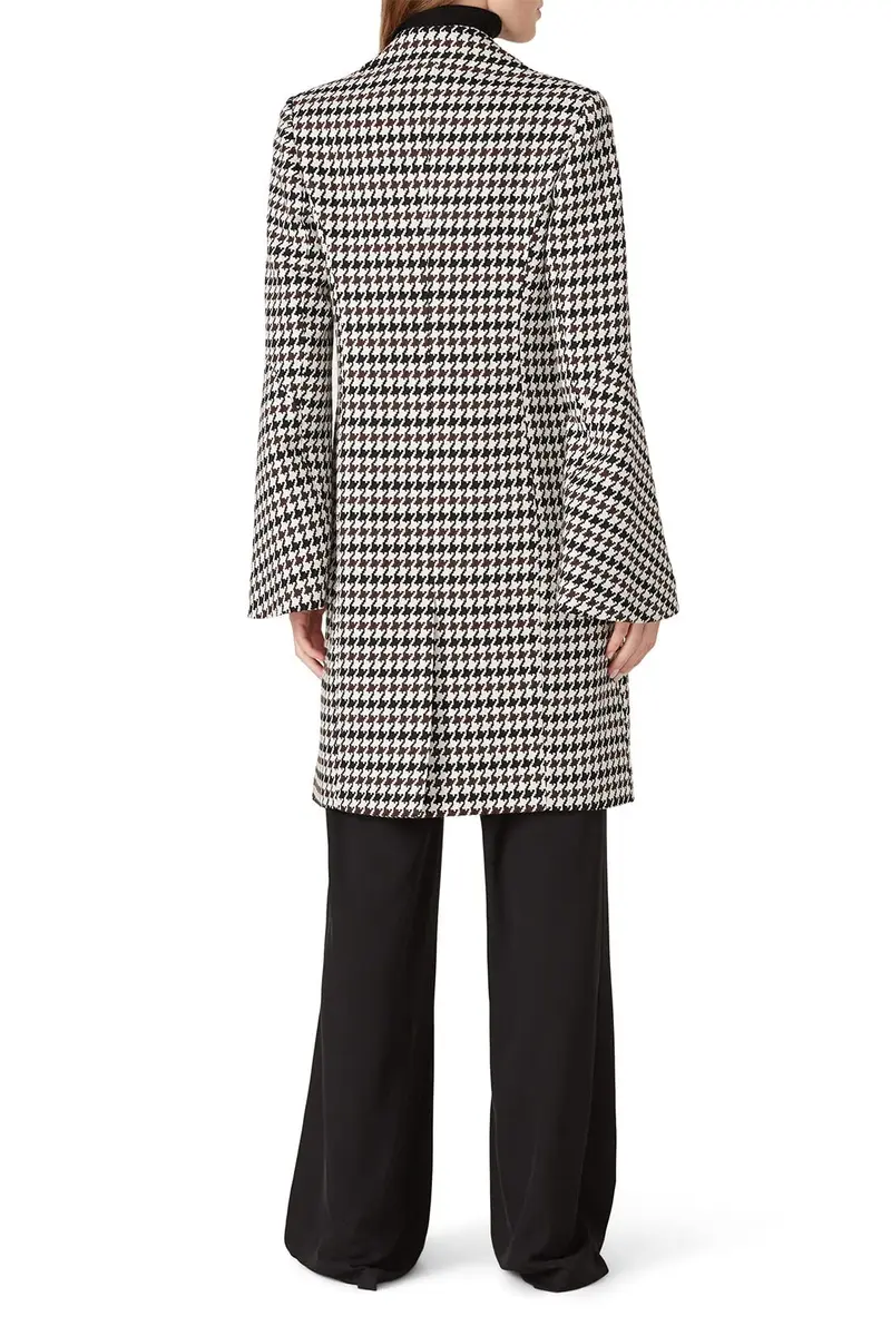 Derek Lam Collective Houndstooth Bell Sleeve Coat | Retro-Chic Wool & Polyester Blend, US Import (70-120 chars) - view 4