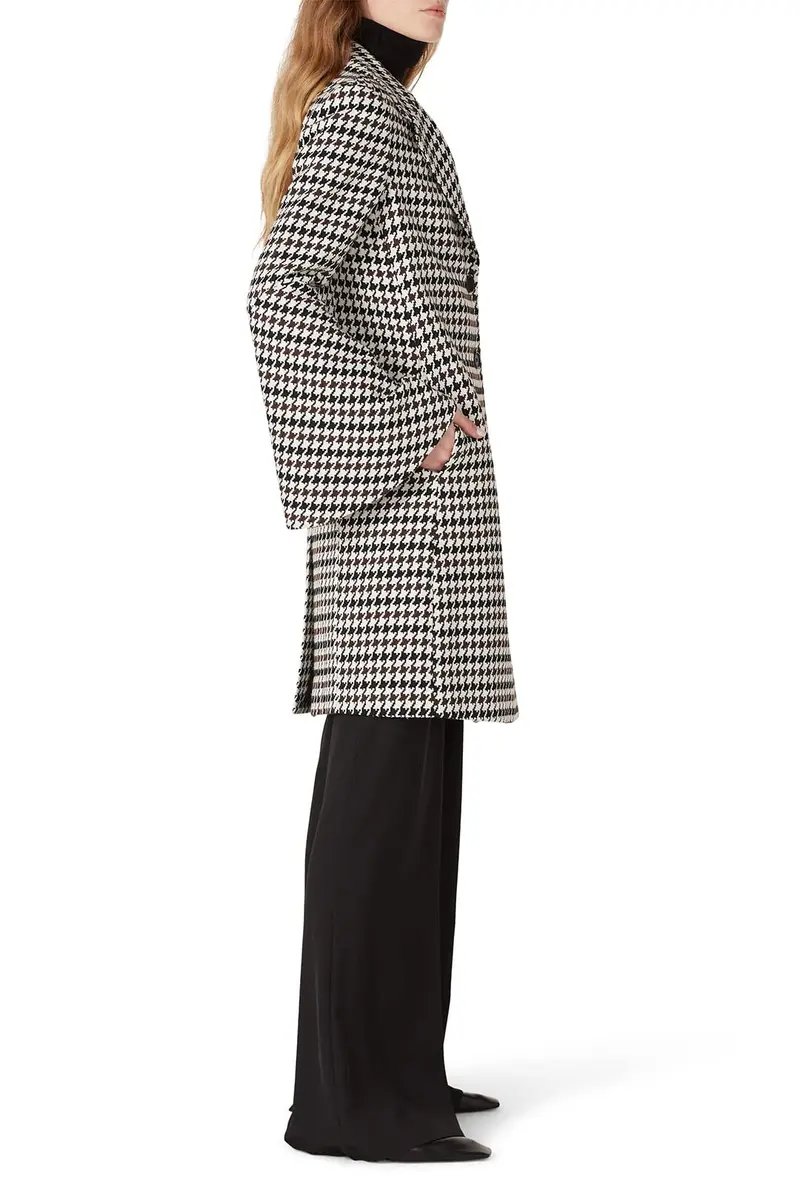 Derek Lam Collective Houndstooth Bell Sleeve Coat | Retro-Chic Wool & Polyester Blend, US Import (70-120 chars) - view 3
