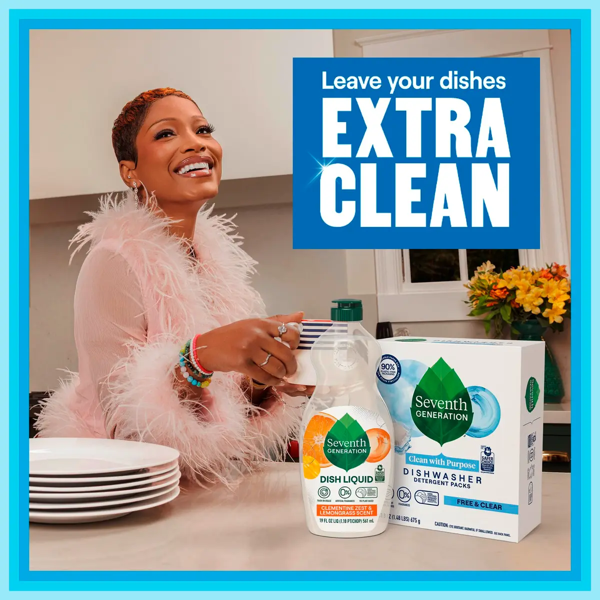 Seventh Generation Free & Clear Dishwasher Detergent Packs, 20 Count (0.349 kg) | USDA Certified Biobased 78% - view 2