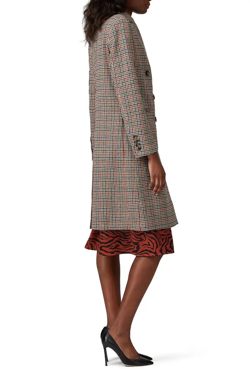 Sweet Baby Jamie Double Breasted Plaid Coat | Wool Blend, Fall Ready, Medium - view 3