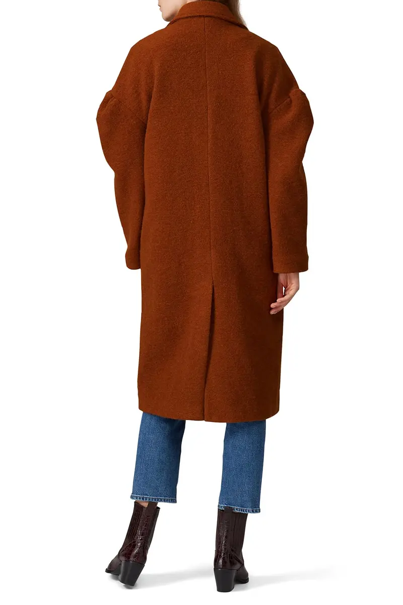 Line + Dot Leonora Coat S | Fitted Wool & Crepe, Brown, Perfect for Fall & Indian Climate - view 4