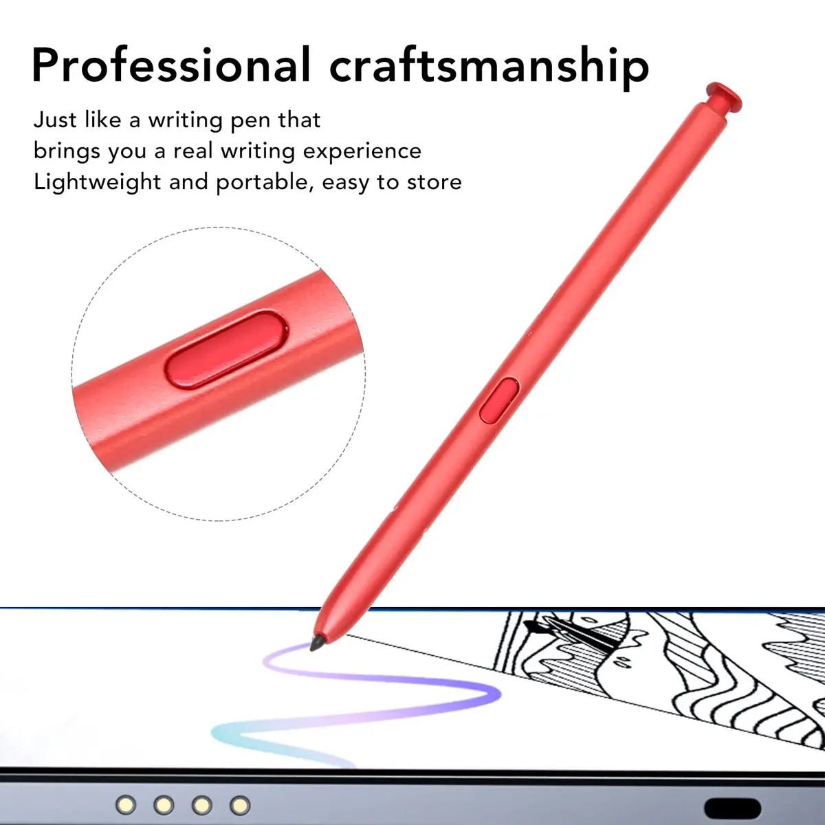 Cuifati Pen for Note 10 Lite | High Sensitivity Capacitive Stylus, Red - view 2