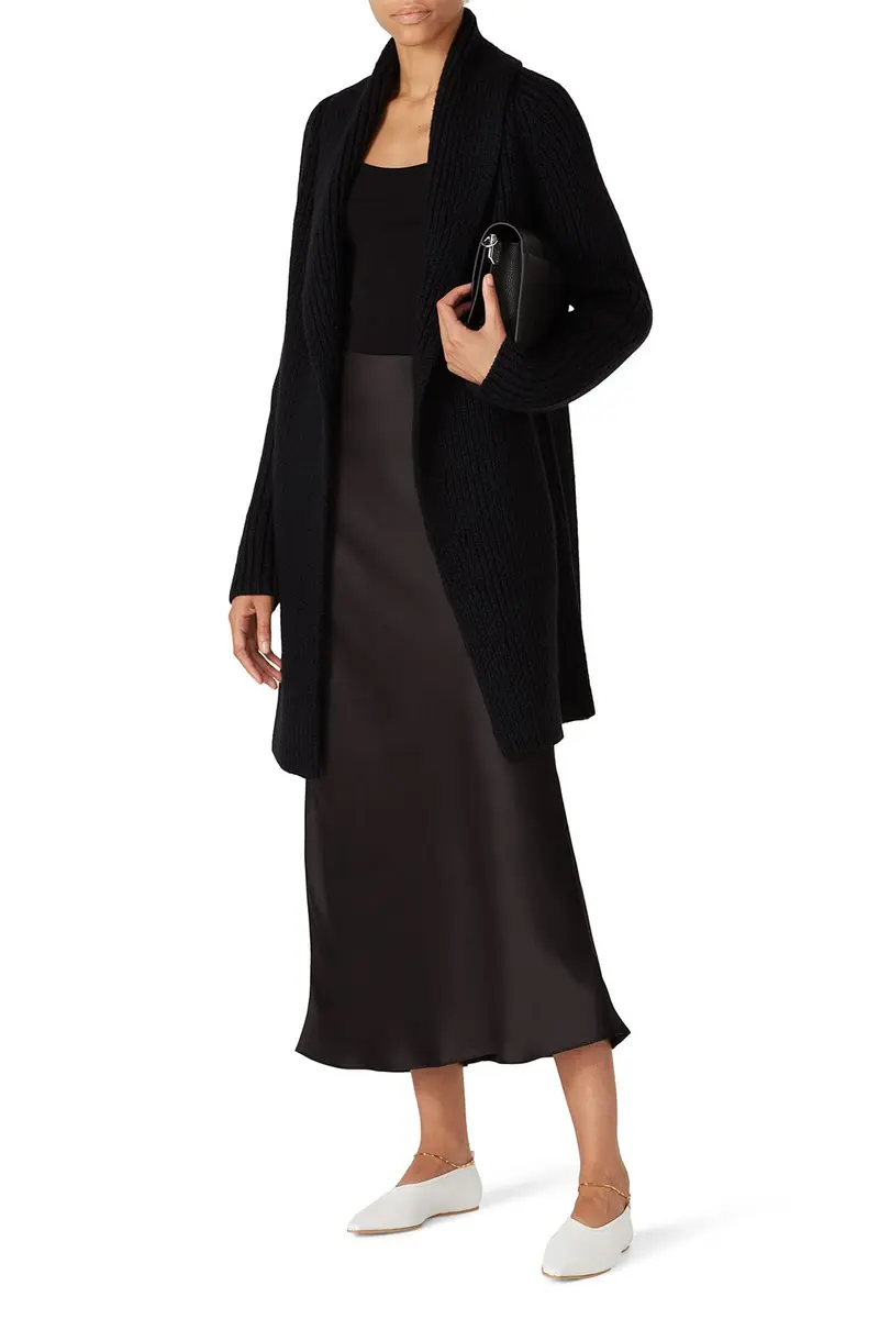 KF/KaufmanFranco Collective Black Knit Sweater Coat | Cozy Pre-Loved Women’s Cardigan (Medium) - main product image