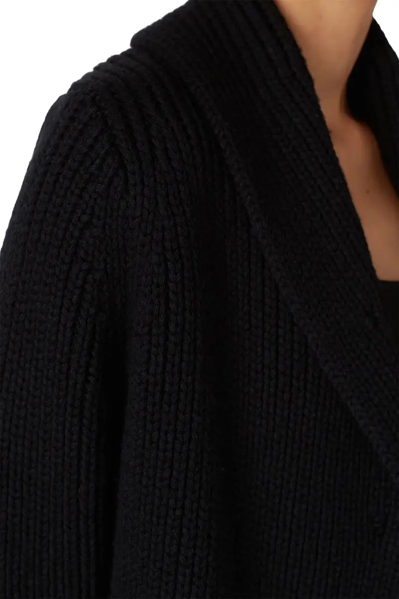 KF/KaufmanFranco Collective Black Knit Sweater Coat | Cozy Pre-Loved Women’s Cardigan (Medium) - view 5